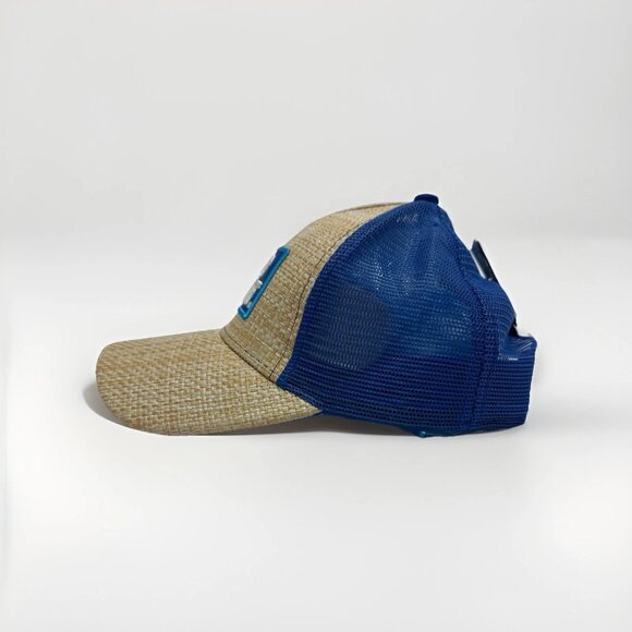 NWT Bud Light Straw Trucker Hat Bottle Opener Blue Patch One Size Adjustable - Picture 9 of 12